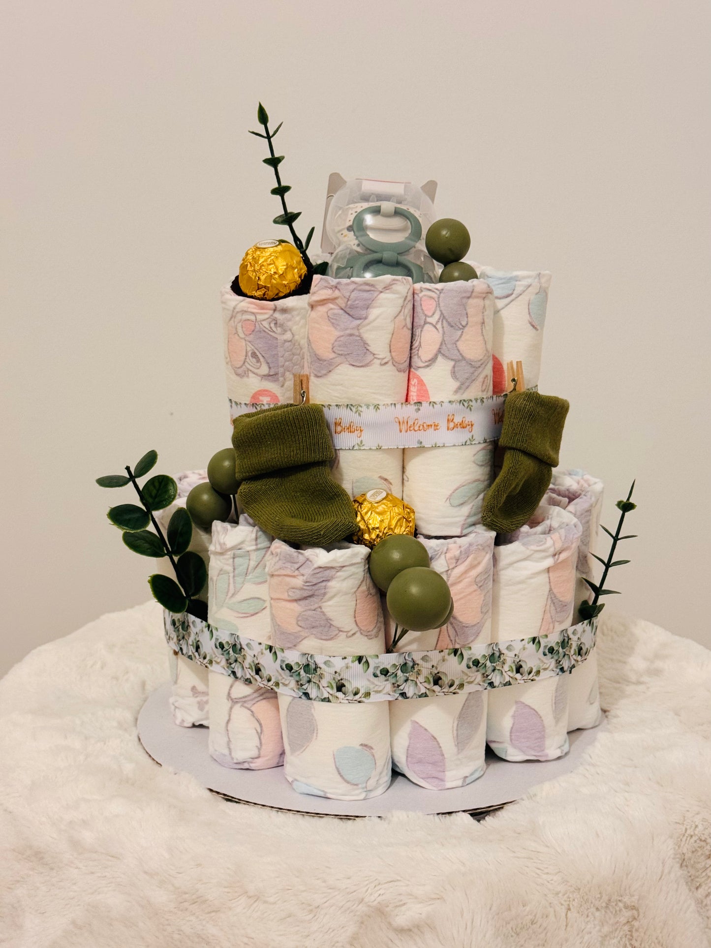Sage Serenity Nappy Cake